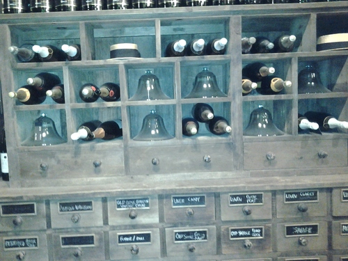Cabinet adapted for wine storage