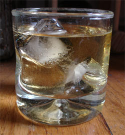 A glass of Scotch on the rocks